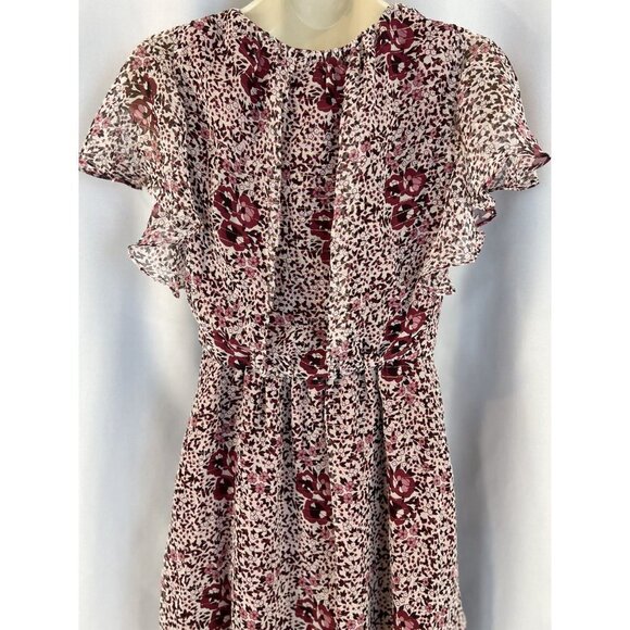 Shoshanna Maroon Gold Elnora Midi Dress $455 - Picture 9 of 14